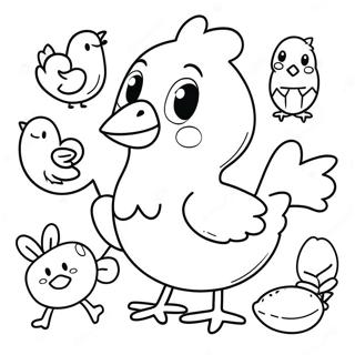 Page A Colorier La Petite Poule Rouge Avec Ses Amis 34073-28322