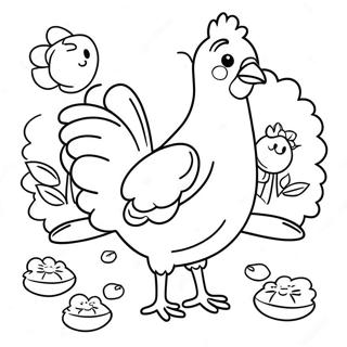 Page A Colorier La Petite Poule Rouge Avec Ses Amis 34073-28323