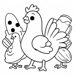 Page A Colorier La Petite Poule Rouge Avec Ses Amis 34073-28324