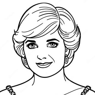 Page A Colorier Portrait Elegant De La Princesse Diana 34153-28385