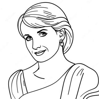 Page A Colorier Portrait Elegant De La Princesse Diana 34153-28387