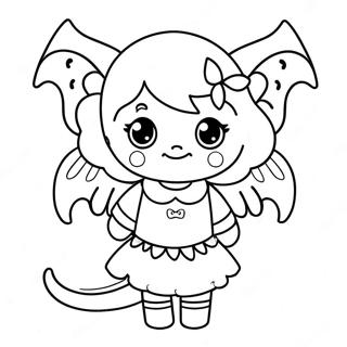 Page A Colorier Fille Demon Mignonne Avec Des Ailes 34183-28409