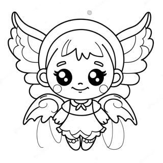 Page A Colorier Fille Demon Mignonne Avec Des Ailes 34183-28411