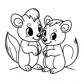 Page A Colorier Famille De Skunks Mignons 34213-28434