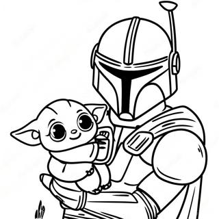 Page A Colorier Mandalorien Avec Bebe Yoda 34233-28449