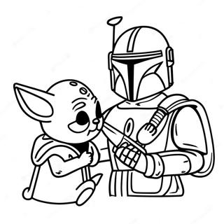 Page A Colorier Mandalorien Avec Bebe Yoda 34233-28450