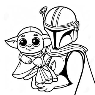 Page A Colorier Mandalorien Avec Bebe Yoda 34233-28451