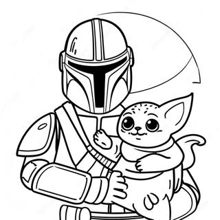 Page A Colorier Mandalorien Avec Bebe Yoda 34233-28452