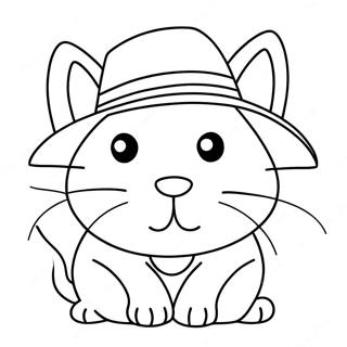 Page A Colorier Chat Bizarre Avec Un Chapeau 34253-28467