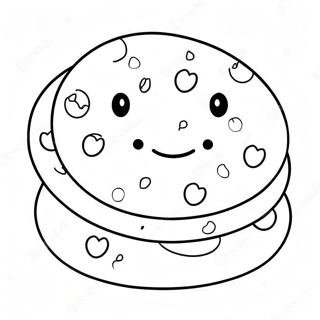 Page A Colorier Dun Biscuit Aux Pepites De Chocolat Avec Un Sourire 34343-28537