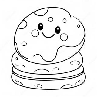 Page A Colorier Dun Biscuit Aux Pepites De Chocolat Avec Un Sourire 34343-28540