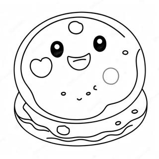 Page A Colorier Dun Biscuit Aux Pepites De Chocolat Avec Un Sourire 34343-28615