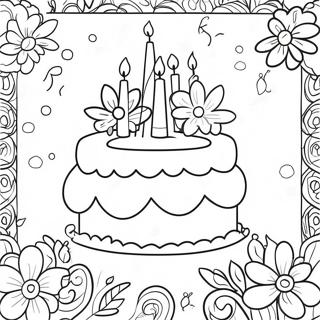 Page A Colorier De Fleurs Joyeux Anniversaire 34362-28550