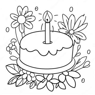 Page A Colorier De Fleurs Joyeux Anniversaire 34362-28551