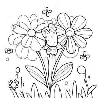 Page A Colorier De Fleurs Joyeux Anniversaire 34362-28625