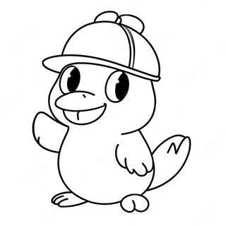 Page A Colorier Psyduck Amusant Avec Un Chapeau 34453-28701