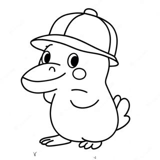 Page A Colorier Psyduck Amusant Avec Un Chapeau 34453-28702