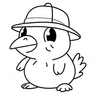 Page A Colorier Psyduck Amusant Avec Un Chapeau 34453-28704