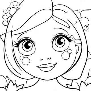 Page A Colorier Visage De Fille Mignonne Avec De Grands Yeux 34493-28733