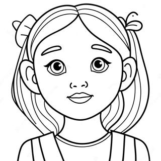 Page A Colorier Visage De Fille Mignonne Avec De Grands Yeux 34493-28735