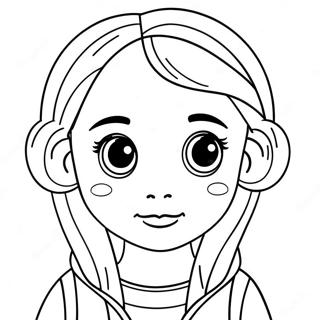 Page A Colorier Visage De Fille Mignonne Avec De Grands Yeux 34493-28736