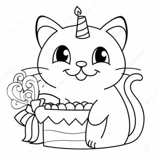 Page A Colorier Joyeux Anniversaire Chat 34552-28778