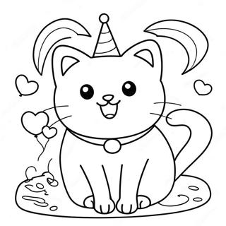 Page A Colorier Joyeux Anniversaire Chat 34552-28779