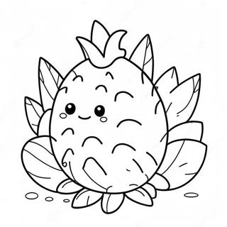 Page A Colorier De Fruit Du Dragon Mignon Avec Un Sourire 34703-28902