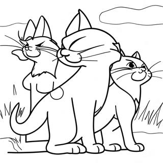 Page A Colorier Des Chats Guerriers En Bataille 34753-28941