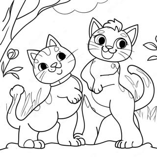 Page A Colorier Des Chats Guerriers En Bataille 34753-28943