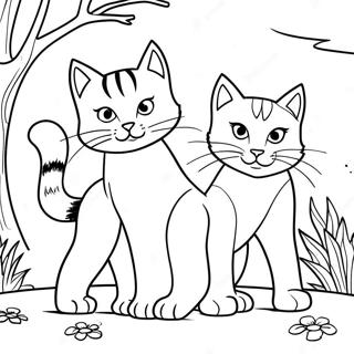 Page A Colorier Des Chats Guerriers En Bataille 34753-28944