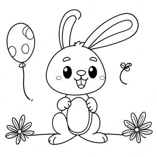 Page A Colorier Bunzo Bunny Avec Des Ballons Colores 34813-28990