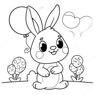 Page A Colorier Bunzo Bunny Avec Des Ballons Colores 34813-28991