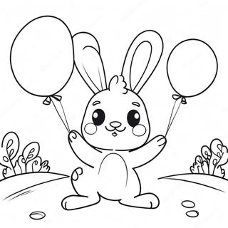 Page A Colorier Bunzo Bunny Avec Des Ballons Colores 34813-28992