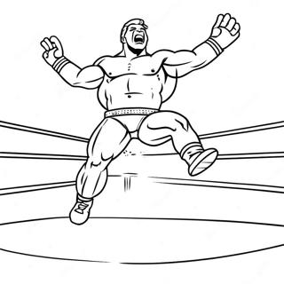 Page A Colorier Un Lutteur Wwe Sautant Sur Un Adversaire 34823-28999