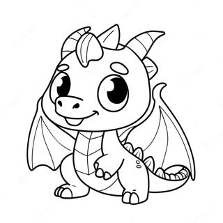 Page A Colorier Adorable Dragon Kawaii Avec De Grands Yeux 34854-29013