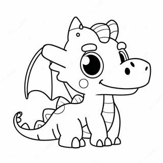 Page A Colorier Adorable Dragon Kawaii Avec De Grands Yeux 34854-29014