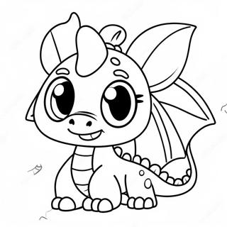 Page A Colorier Adorable Dragon Kawaii Avec De Grands Yeux 34854-29015