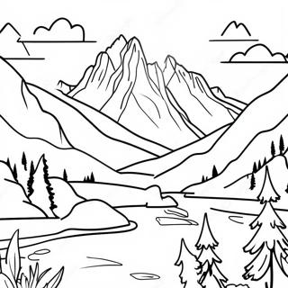 Page A Colorier Des Montagnes Majestueuses Du Montana 34884-29037