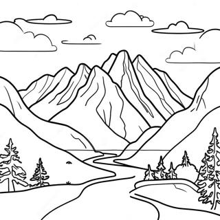 Page A Colorier Des Montagnes Majestueuses Du Montana 34884-29039