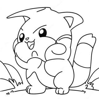 Page A Colorier Un Mignon Chat Pokemon Jouant 34904-29055