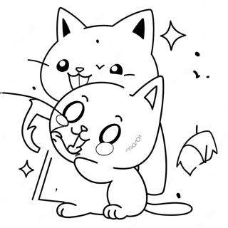 Page A Colorier Un Mignon Chat Pokemon Jouant 34904-29056