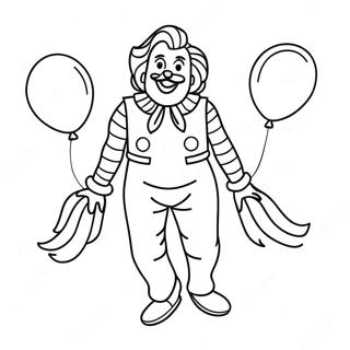 Page A Colorier Ronald Mcdonald Heureux Avec Des Ballons 34924-29069