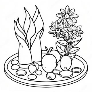 Page A Colorier Table Haft Seen Coloree De Nowruz 35234-29323