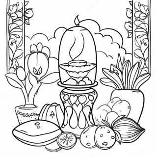 Page A Colorier Table Haft Seen Coloree De Nowruz 35234-29324