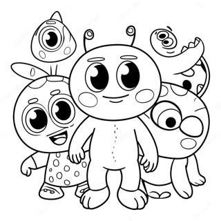 Page A Colorier Henry Hugglemonster Avec Des Amis 35264-29345