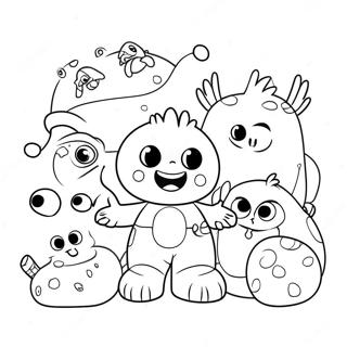 Page A Colorier Henry Hugglemonster Avec Des Amis 35264-29346