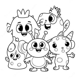 Page A Colorier Henry Hugglemonster Avec Des Amis 35264-29347