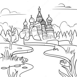 Page A Colorier De Beau Paysage Russe 35344-29409