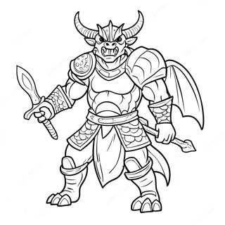 Page A Colorier De Dragonborn En Bataille 35404-29457